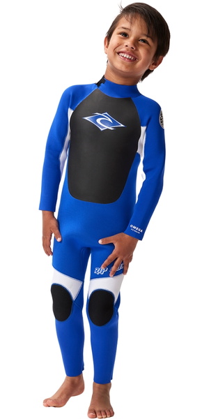 2026 Rip Curl Groms Omega 4/3mm Back Zip Wetsuit 001TFS - Blue